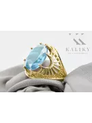 Aur galben 14K Acvamarin Inel Vintage Craft  vrc003y